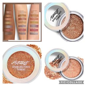 Touch in Sol Metallist Sparkling Foiled Pigments in 01 cream peach, 02 honey brown, 04 sun aurora