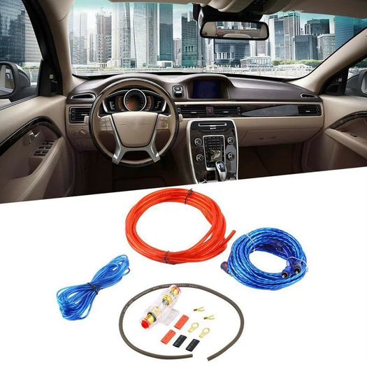 Car Amplifier Wiring Kit Gauge Power Cable Fuse Holder for Subwoofer Audio System Installation Universal Fit Vehicle Accessories