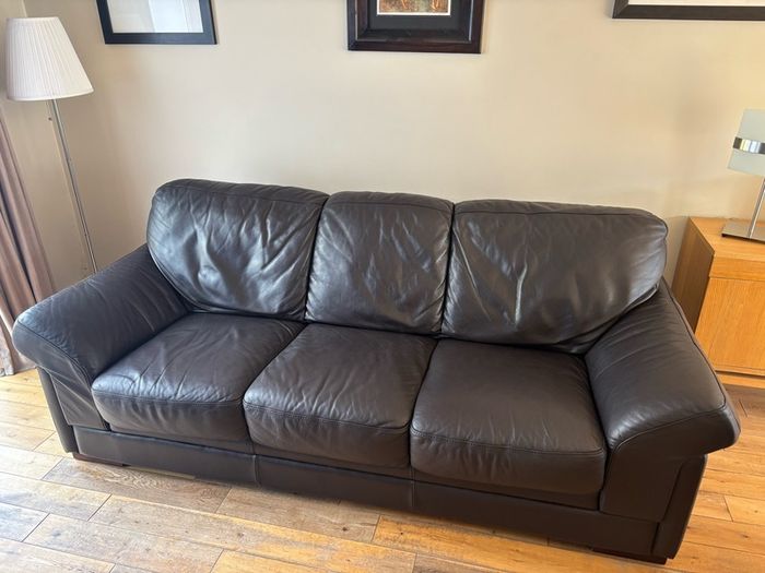 Leather Couch 3 seater 2 seater and footstool