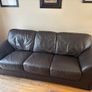 Leather Couch 3 seater 2 seater and footstool Image 8