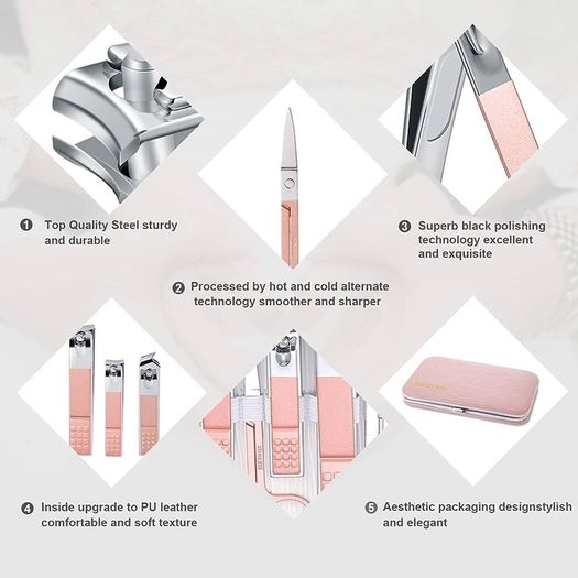 FREE P&P | 10pcs Professional Nail Clippers Kit Pedicure Care Tools-Stainless Steel Grooming Tools for Travel