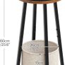 Round Side Table, 2 Tier Bedside Table with Storage Basket, Round Small Table Accent Corner Table Compact Sofa Table for Small Spaces, Living Room, Bedroom, Rustic Brown Image 2