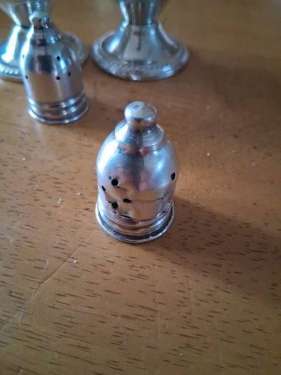 Sterling Silver Salt Pepper Set glass liners