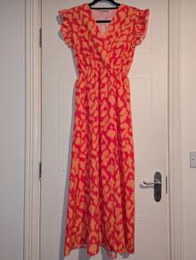 Gorgeous floral faux wrap midi dress
