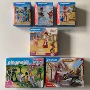 4 Sets | Age 4+ - Playmobil Collectible Figures | Children with Sledge, Sunbather, Young Lucky And Mum Milagro, Flower Children and Photographer