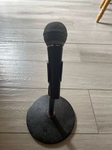Shure SM48 with mic table stand.