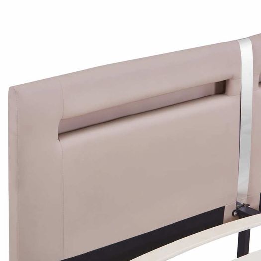 Bed Frame with LED Cappuccino Faux Leather 150x200 cm