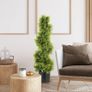 Artificial Cypress 90 cm Spiral Topiary, Plastic Potted Artificial Plant, Modern Decoration Image 5
