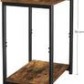 _Set of 2 Bedside Tables Bedside Tables 2 Tier Bedroom Steel Frame Living Room Bedroom Industrial Style Vintage Brown Black Image 3