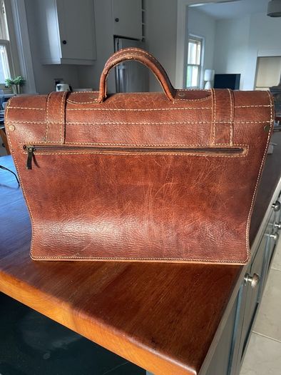 brown leather satchel