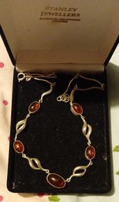 Vintage silver and baltic amber necklace
