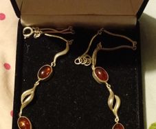 Vintage silver and baltic amber necklace