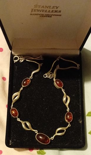 Vintage silver and baltic amber necklace