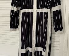 Black and white striped maxi dress