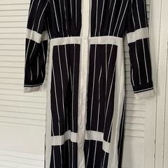 Black and white striped maxi dress
