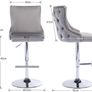 Modern Velvet Bar Stools Set Height Adjustable Counter Stools with Backrest Image 3