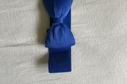 Blue elastic belt with bow