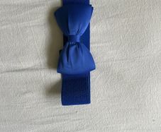 Blue elastic belt with bow