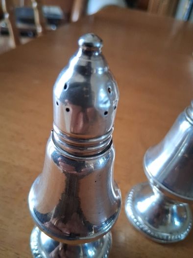 Sterling Silver Salt Pepper Set glass liners