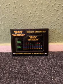 Space Invaders Wallet and Cufflinks Set