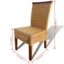 Dining Chairs 6 pcs Brown Natural Rattan Image 2
