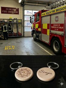 Personalised Dublin Fire Brigade Laser Engraved Wooden Keyring