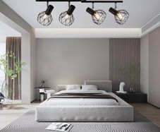 Ceiling Light Fitting Spot Light Rotatable Retro Spotlight Fixture Industrial Ceiling Lights E14 Base Adjustable with Black Metal Cage Flush Mount for Bedroom Living Room Hallway