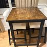 Rustic industrial high table and 2 stools Image 2