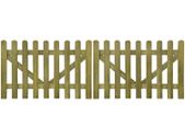 Picket Fence Gate 2 pcs Impregnated Wood 300x100 cm
