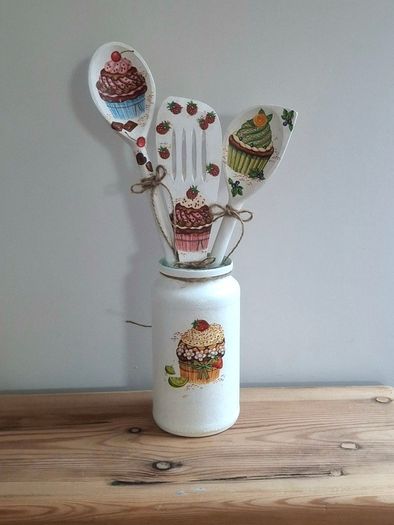 Set Of 3 Decorative Kitchen Utensils in the Jar