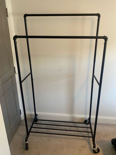 Iron clothes rail/shelf on wheels