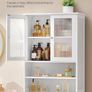 Storage Cabinet, Freestanding Bathroom Storage Unit with Adjustable Shelves, Drawer Image 2