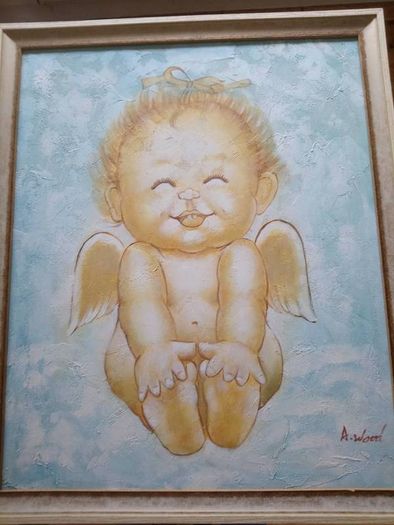 Original Oil Painting - Cherub pictures
