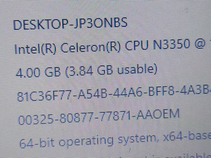 Acer Aspire 3 A315-31 Series, Model N17Q2, Intel Celeron CPU N3350, 1.1Ghz, 4GB Ram, 128GB HDD, Windows 10, Microsoft Edge, Chrome and VLC
