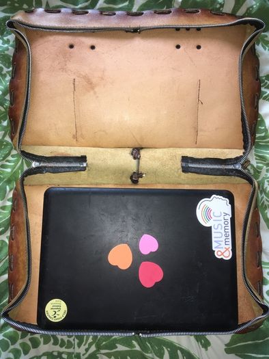 Leather laptop bag