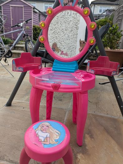 Barbie dressing table and stool. A