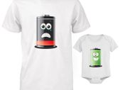 Funny Cute Daddy and Baby Matching T-Shirt and Bodysuit Set - ENERGY LOW-FULL