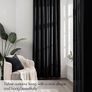 Black Velvet Curtains for Bedroom 2 Panel Set 90 Inch Drop Curtains, Soft Elegent Home Decor Velvet Curtain Living Room, Sun Blocking Room Darkening Thermal Eyelet Curtain 46x90 Inch Image 5