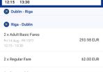 Dublin to Riga Ryanair Tickets (August 7-14)