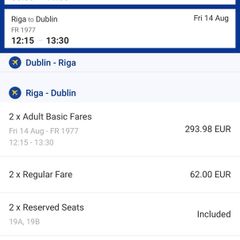 Dublin to Riga Ryanair Tickets (August 7-14)