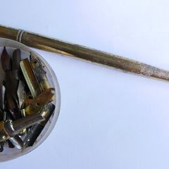 Vintage dip pen with collection of assorted nibs