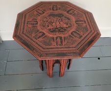 Early 20th century bermese octagonal laquered table