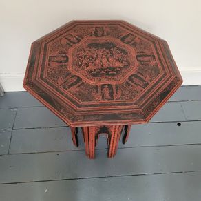 Early 20th century bermese octagonal laquered table
