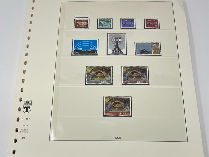 1972-91 Ireland Mint Never Hinged Stamp Collection in Lindner Album. Contained on 56 Lindner Album Pages. 58 Images.
