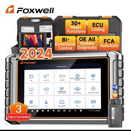 2025 New FOXWELL NT909 Car Bidirectional Diagnostic Scan Tool ECU Coding All System 30+ Reset CANFD/DOIP OBD2 Automotive Scanner