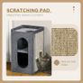 81cm Cat Scratching Barrel, with Two Cat Houses for Indoor Cats, Grey Image 5