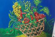 Flower basket 3d painting