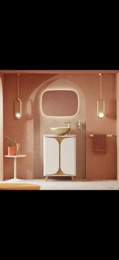 Tambour crosswater floorstanding 600 SALE 50% of rrp  with worktop are basin