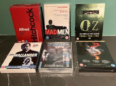 6 DVD Box Sets - Mad Men/Wallander/Hitchcock - Some New Sealed