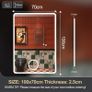 Bluetooth Bathroom Mirror with Lighting, 100 x 70 cm, IP44 Bathroom Mirror with Lighting with 5 x Magnifying Glass, De-fogging, 3 Colour Temperatures, Dimming, Vertical or Horizontal, LED Image 2